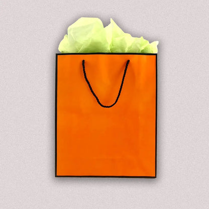 10pcs, Bright Orange with Black border paper gift Bag - ByHome
