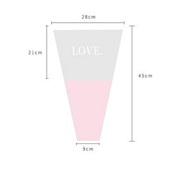 50 pcs, 2 sizes 3 colors LOVE flower OPP bag Bouquet sleeve - ByHome