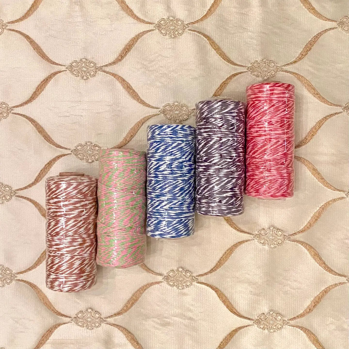 100 yds,  5 styles two-color gift packing rope string twine - ByHome