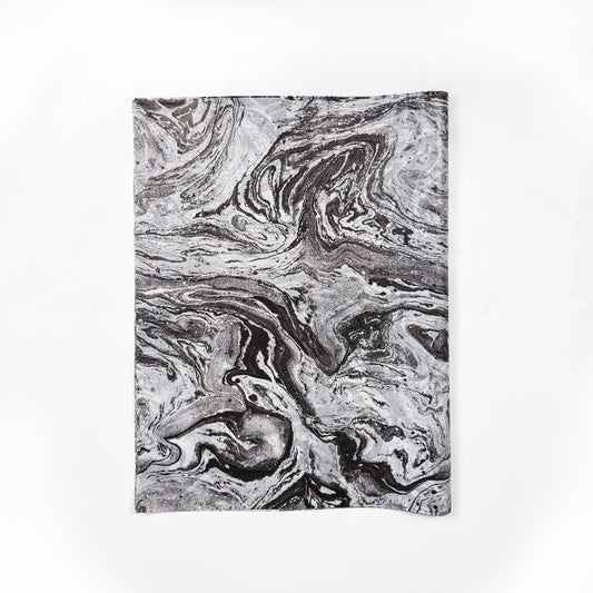 100 Bulk, 28" x 20" Black Marble Swirl 17g White Wrapping Tissue Paper Sheets