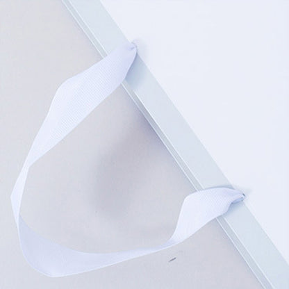 20pcs, Soft Gray Border Gusset White Paper Gift Bag - ByHome