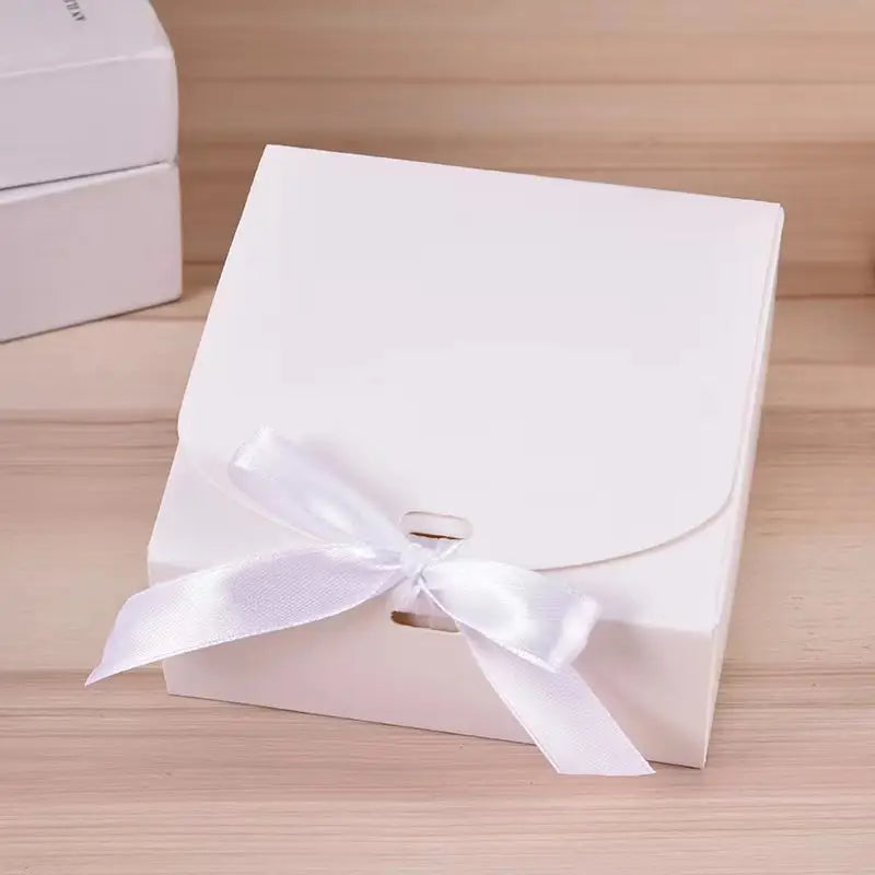 25pcs, 5 colors 3 sizes square paper gift box w/ ribbon - ByHome