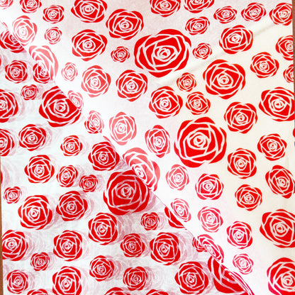 100 Bulk, 28" x 20" Red Rose 17g White Wrapping Tissue Paper Sheets - ByHome