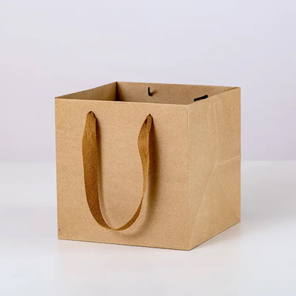 10pcs, 6 sizes Square premium Brown Kraft Paper Gift Bag - ByHome