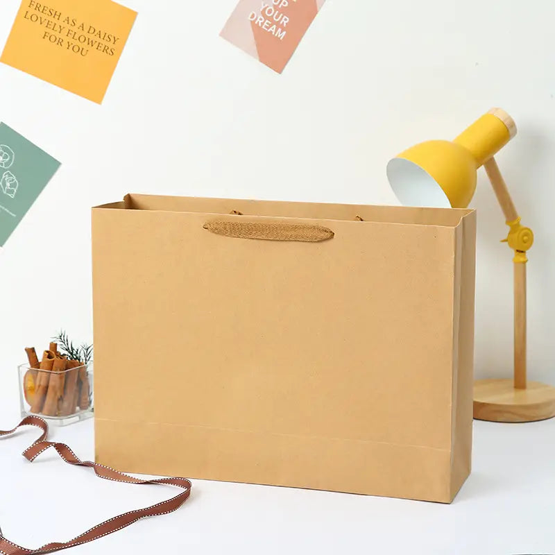 10pcs, 6 sizes horizontal Kraft Brown Paper Gift Bag - ByHome