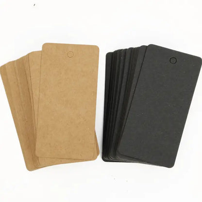 100pcs, 3"x1.5" Black & kraft colored blank tag - ByHome