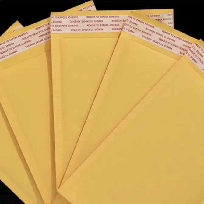 50 pc, Yellow kraft bubble shock-proof waterproof self-seal mailer - ByHome