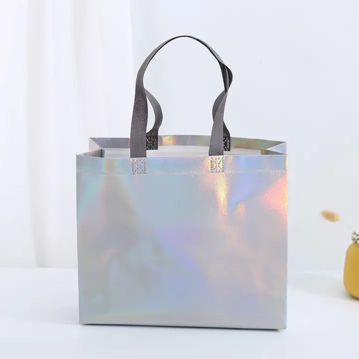 50pcs, 3 sizes Iridescent holographic non-woven gift bag - ByHome