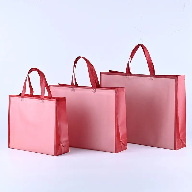 50pcs, 3 Sizes 3 colors Dual-Colored border Non-Woven Bags - ByHome