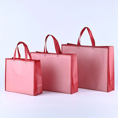 50pcs, 3 Sizes 3 colors Dual-Colored border Non-Woven Bags - ByHome