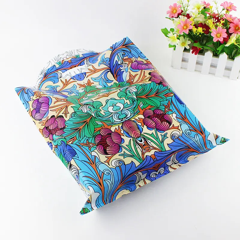 50pcs, Stained Glass pattern flower line art PVC gift bag - ByHome