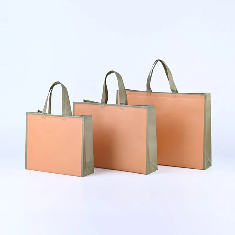 50pcs, 3 Sizes 3 colors Dual-Colored border Non-Woven Bags - ByHome