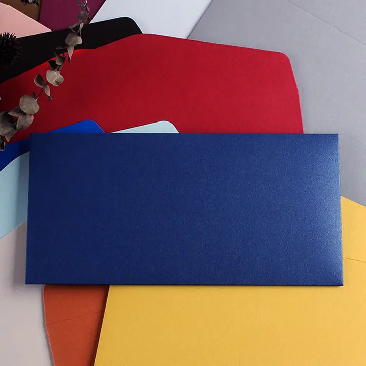 50 pcs, 5 colors shiny shimmering V-Flap Envelope - ByHome