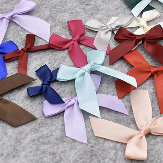 50 pcs, 2.8"x2.8" satin ribbon gift handmade bow - 7 colors - ByHome