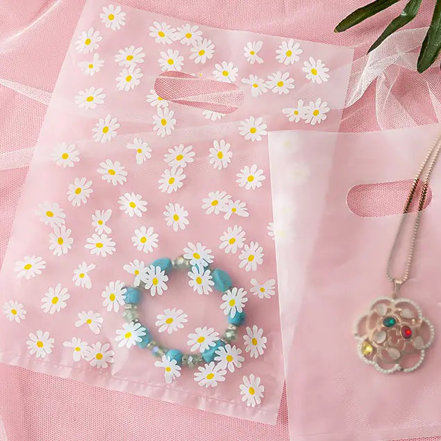 100pcs, 2 Sizes Mums flower transparent frosted PVC gift bag - ByHome