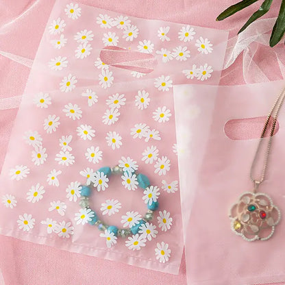 100pcs, 2 Sizes Mums flower transparent frosted PVC gift bag - ByHome