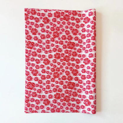 100 Bulk, 28" x 20" Red Rose 17g White Wrapping Tissue Paper Sheets - ByHome