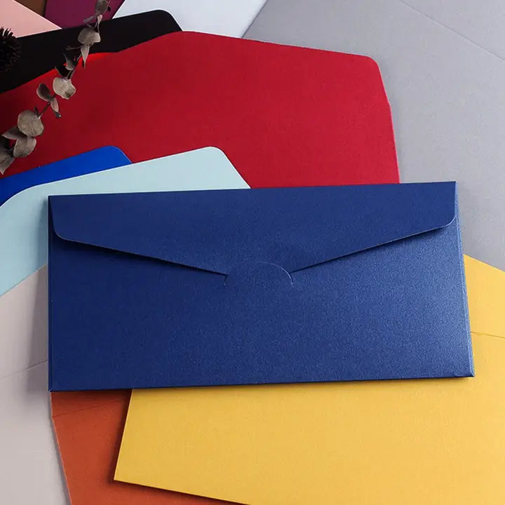 50 pcs, 5 colors shiny shimmering V-Flap Envelope - ByHome