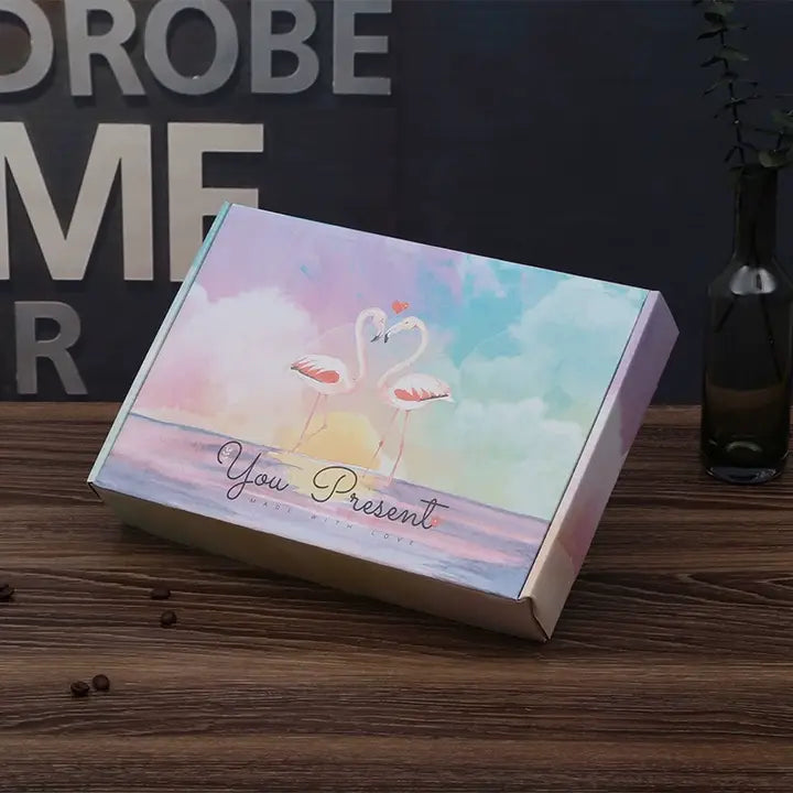 25pcs, 3 sizes Pink Flamingo jungle mailing cardboard box - ByHome