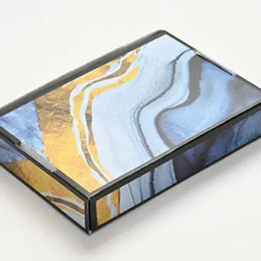 25pc, 8"x5.5", Gold blue marble mailing box - ByHome