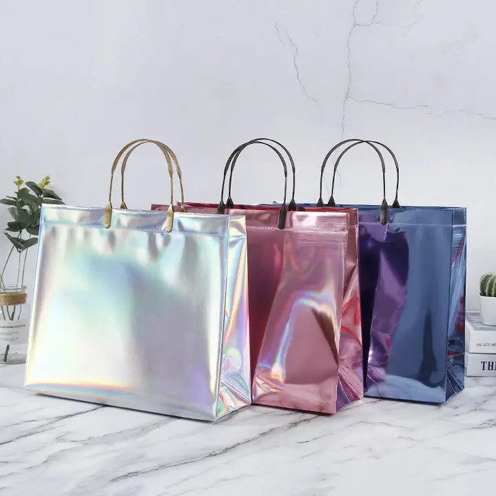 12pcs, 3 colors Laser Iridescent reflective PVC gift Bag - ByHome
