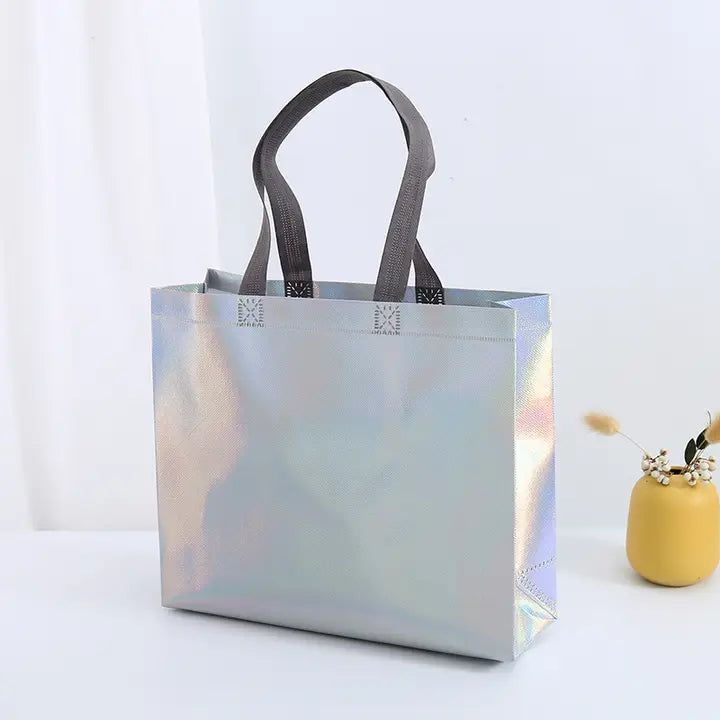 50pcs, 3 sizes Iridescent holographic non-woven gift bag - ByHome