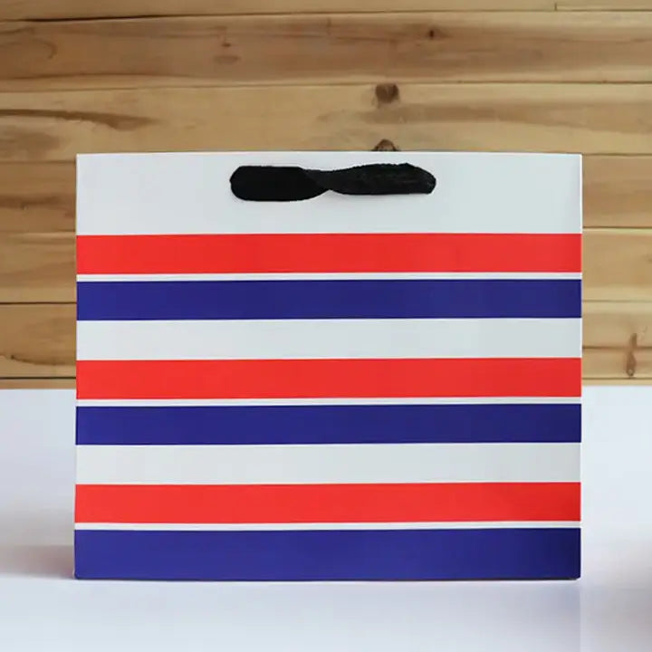 20pcs, 4 sizes blue white red stripes paper gift bag - ByHome