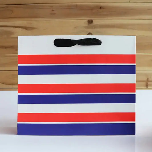 20pcs, 4 sizes blue white red stripes paper gift bag - ByHome