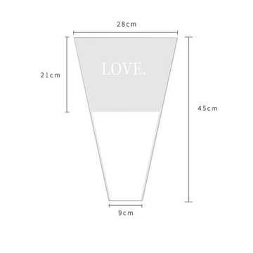 50 pcs, 2 sizes 3 colors LOVE flower OPP bag Bouquet sleeve - ByHome