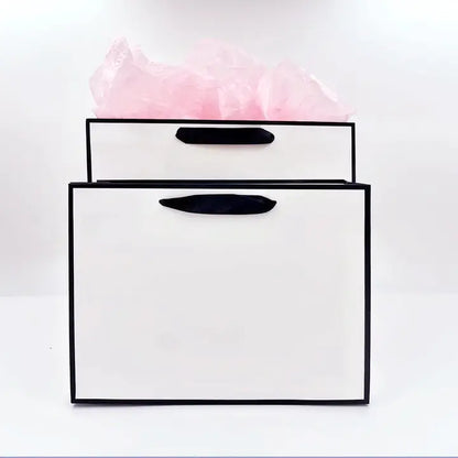 10pcs, White with black border premium paper gift bag - ByHome