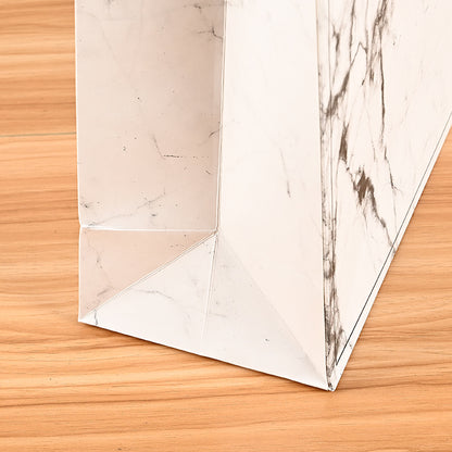10pcs, White Premium Marble Print Paper Gift bag w/ Free Tissue - ByHome