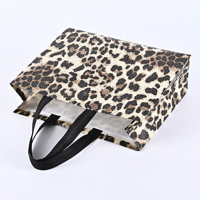 50pcs, 4 Sizes Leopard Animal Print Non-woven Gift Bag - ByHome