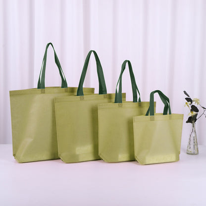 50pcs, 4 sizes Matcha Green non-woven gift bag green handle - ByHome