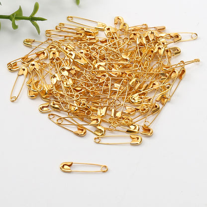 100pcs, small gold metal tag safety pin - ByHome