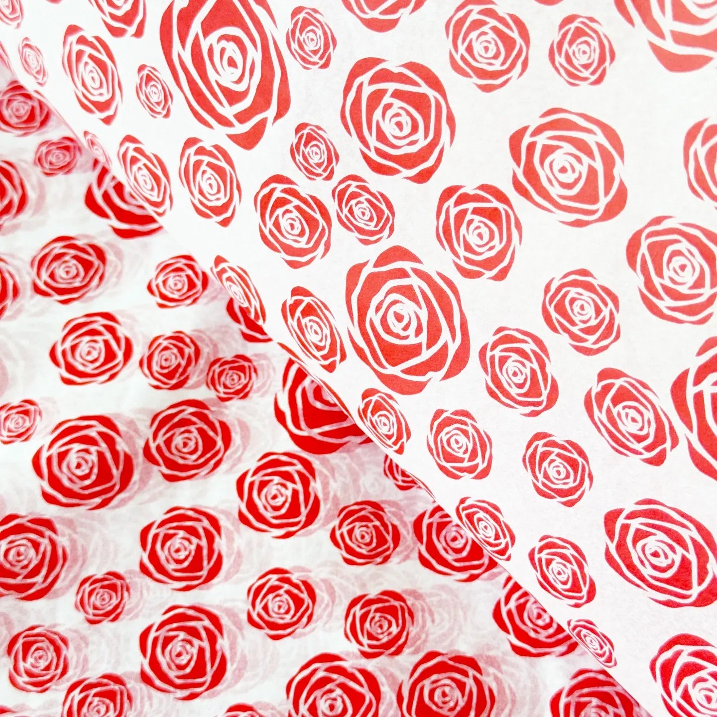 100 Bulk, 28" x 20" Red Rose 17g White Wrapping Tissue Paper Sheets - ByHome
