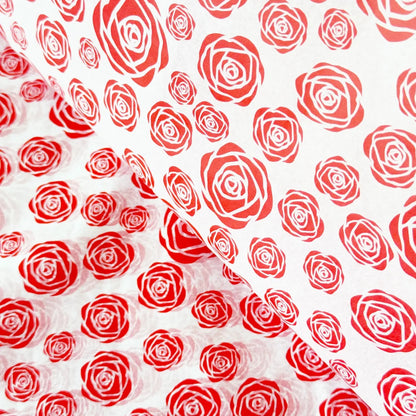 100 Bulk, 28" x 20" Red Rose 17g White Wrapping Tissue Paper Sheets - ByHome