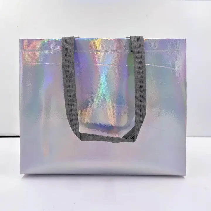 50pcs, 3 sizes Iridescent holographic non-woven gift bag - ByHome