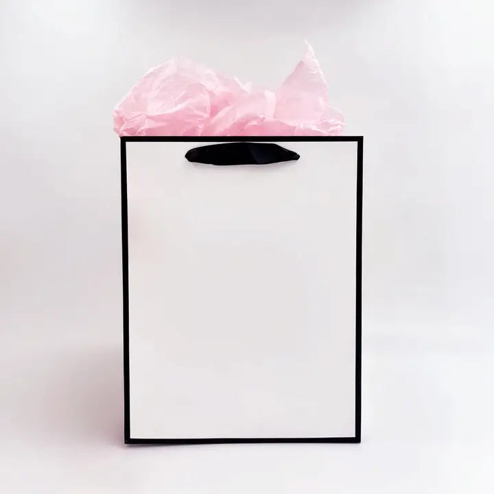10pcs, White with black border premium paper gift bag - ByHome