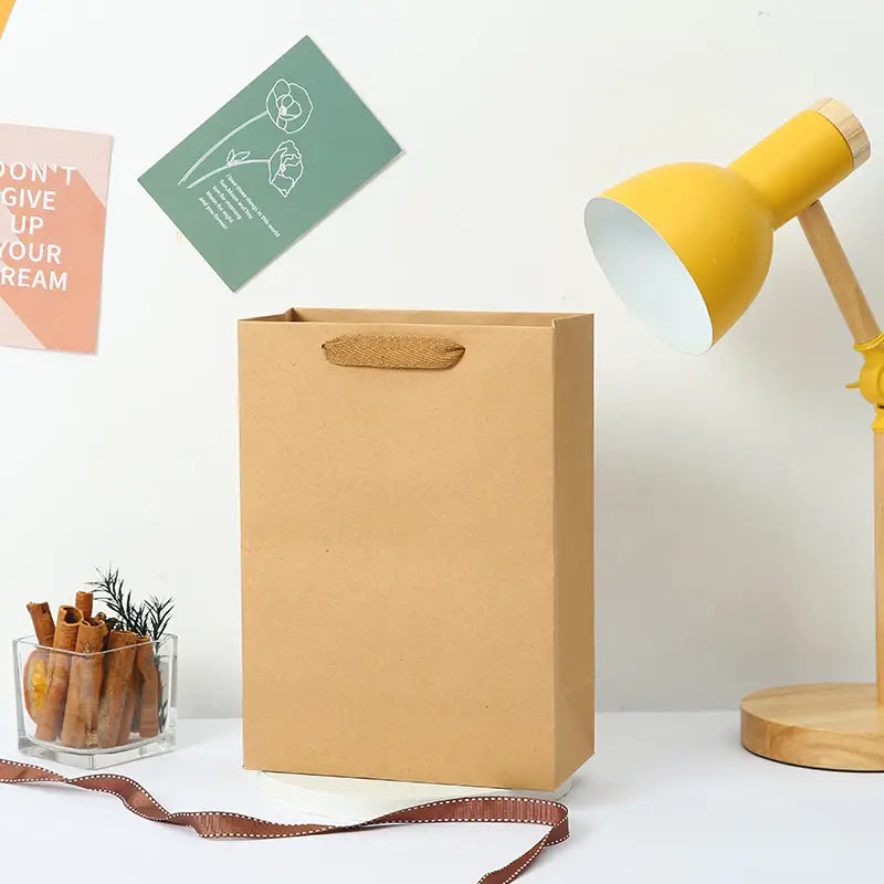 10pcs, 5 sizes vertical Kraft Brown Paper Gift Bag - ByHome