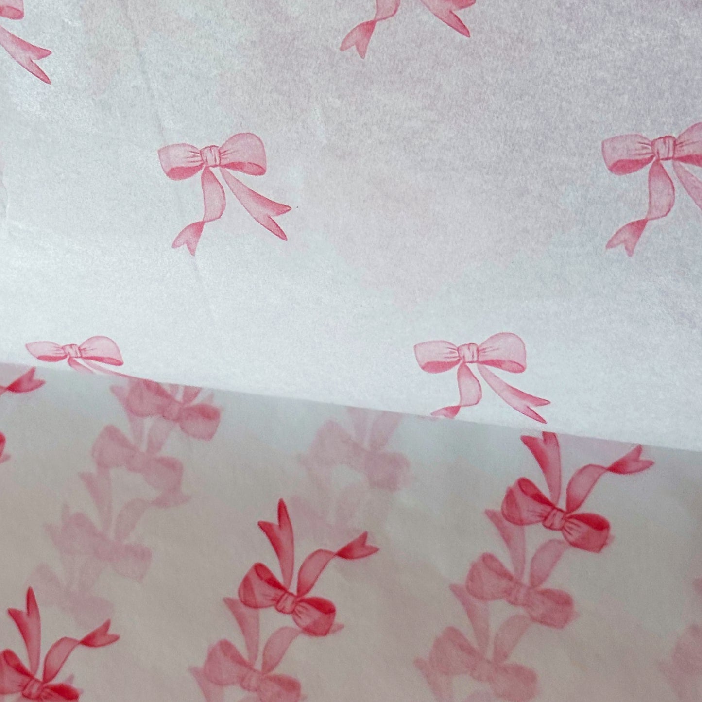 100 Bulk, 28" x 20" Pink Bow Ties 17g White Wrapping Tissue Paper Sheets - ByHome