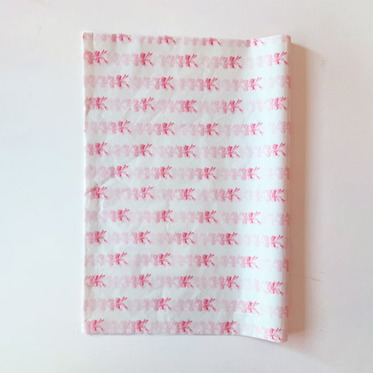 100 Bulk, 28" x 20" Pink Bow Ties 17g White Wrapping Tissue Paper Sheets