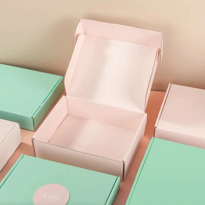 50pc, 4 sizes Pink Corrugated Cardboard Mailing Shipping Box - ByHome