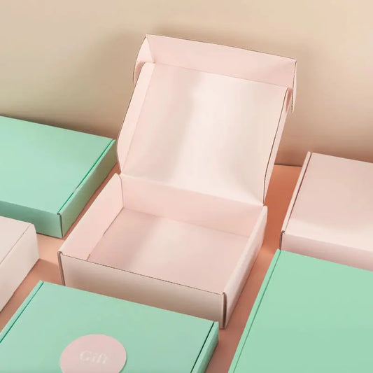 50pc, 4 sizes Pink Corrugated Cardboard Mailing Shipping Box