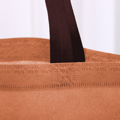 50pcs, 4 sizes Caramel non-woven gift bag with brown handle - ByHome