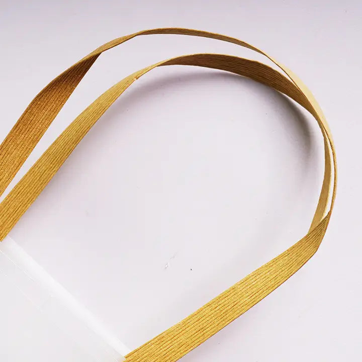 12pcs, transparent frosted PVC paper gold rope gift bag - ByHome