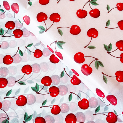 100 Bulk, 28" x 20" Red Cherry 17g White Wrapping Tissue Paper Sheets