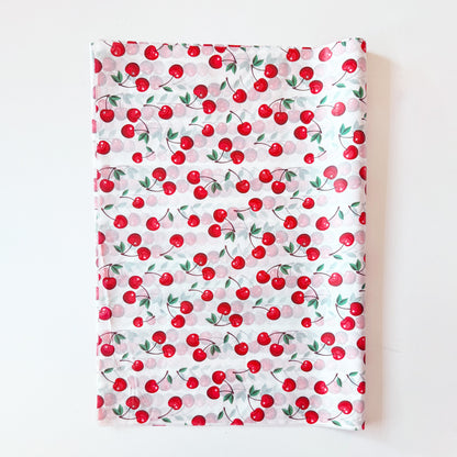 100 Bulk, 28" x 20" Red Cherry 17g White Wrapping Tissue Paper Sheets