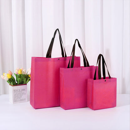 50pc, 4 sizes Dragonfruit red long handle button non-woven bag - ByHome