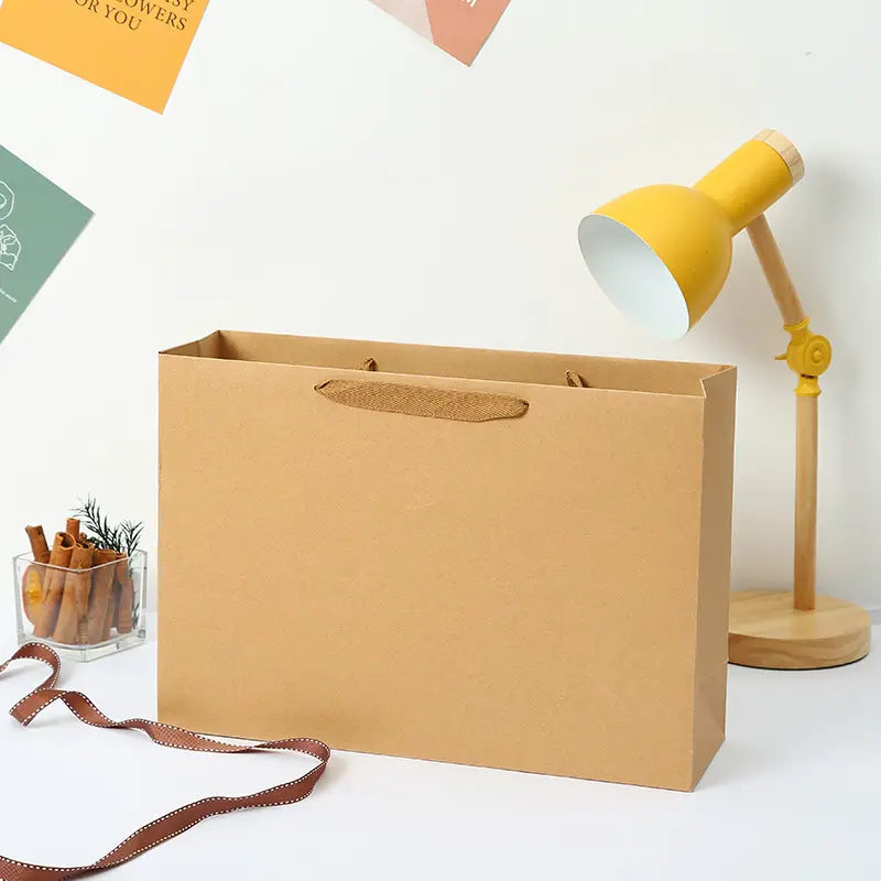 10pcs, 6 sizes horizontal Kraft Brown Paper Gift Bag - ByHome