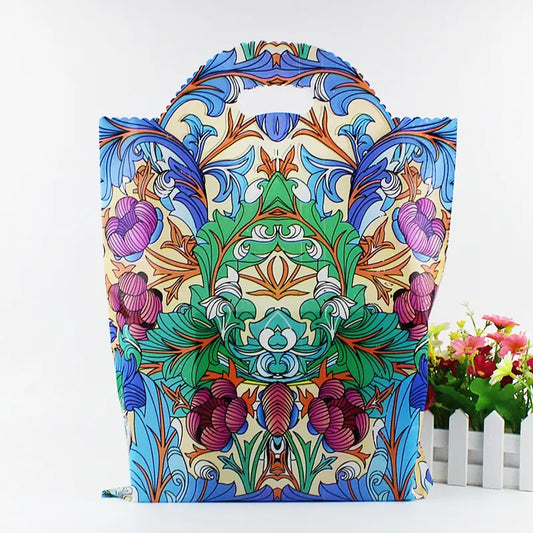 50pcs, Stained Glass pattern flower line art PVC gift bag